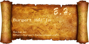 Burgert Héla névjegykártya